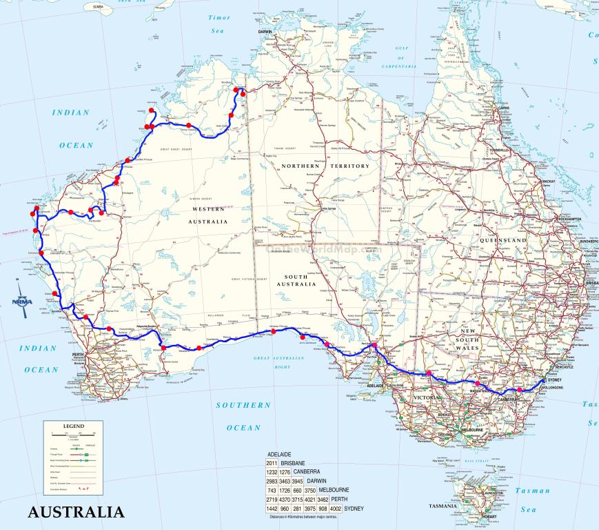 Map showing part
                  of the travel route