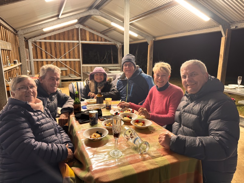 Bundanoon friends rugged up against the cold
