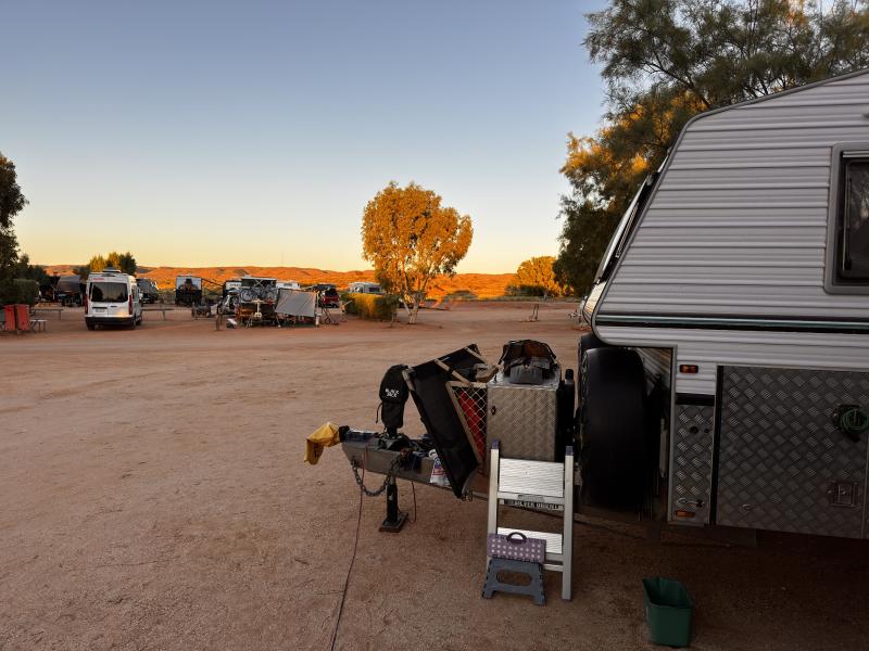 Yardie Homestead sunset over vans