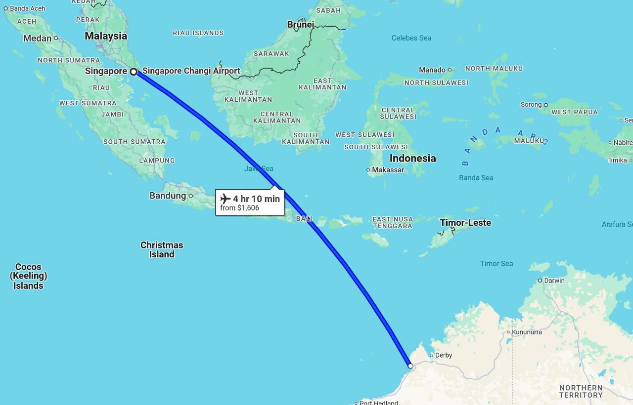 Map showing the travel
              route